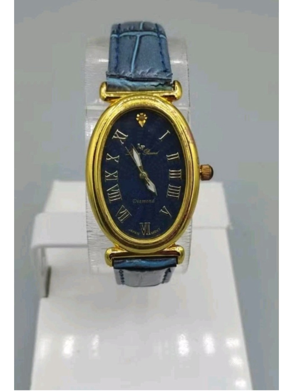 NOS Lucien Piccard Diamond Women's oval yellow gold tone watch 28177BU